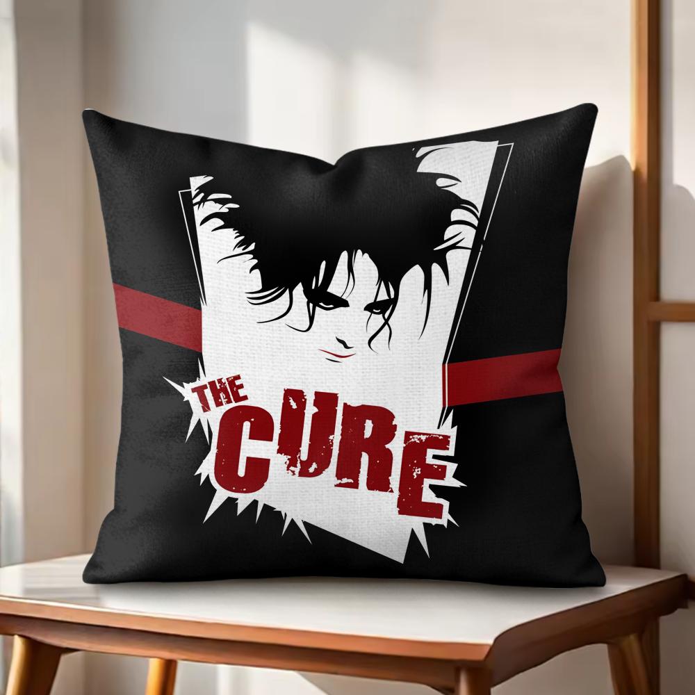 Rock Band The CCureS Music Cushion Cover Natural Linen Organic Fabric DoubleSided Printing Couch Pillow Covers Home Decor