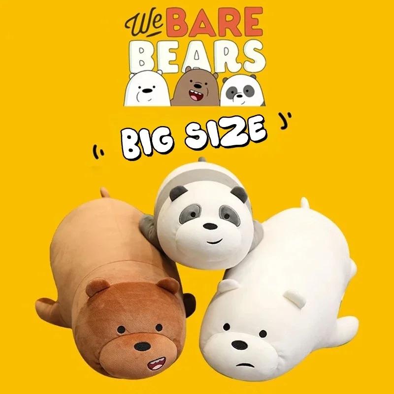 Practical Home Decor Unisex Kids Big Size We Bare Bears Plush Toy Adorable Grizzly Panda Ice Bear Plushies Stuffed Animal Bear Stuffed Doll Xmas Kid Gift