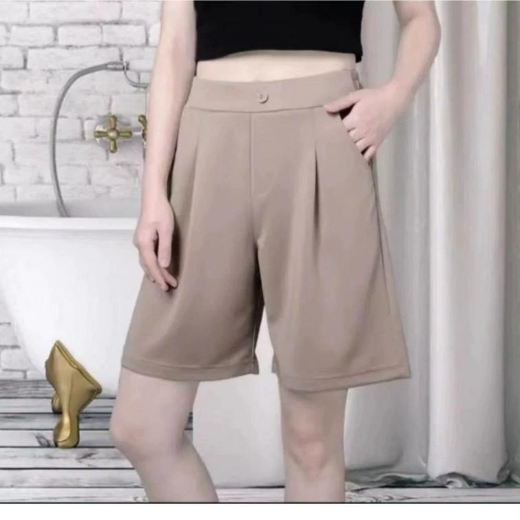 Pantaloni scurți de vară pentru femei, cu cinci puncte, negri, pentru navetiști, Plus Dimensiune, talie înaltă, lejeri, potriviți, slăbire, cu picior larg, pentru purtare în aer liber