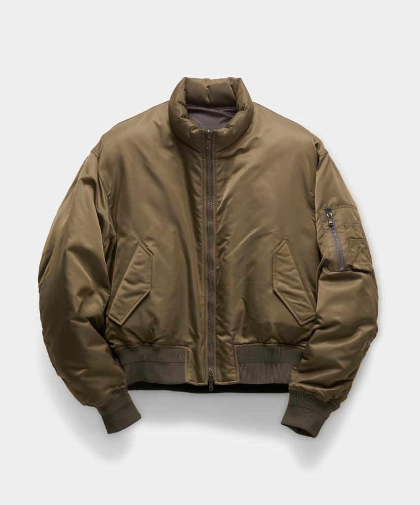 Coor Stand Collar Neck Down Puffer (Olive Khaki)