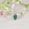 Green Onyx Marquise Ring, 925 Sterling Silver Dainty Ring, Minimalist Handmade Stacking Ring, Gift for Her.
