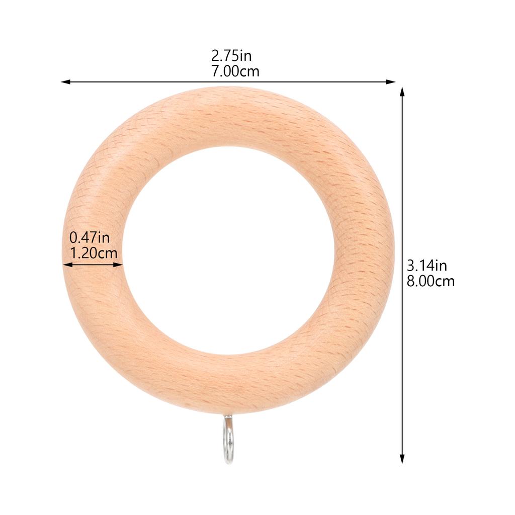 2Pcs Replacement Wooden Curtain Rings Sturdy Smooth Hanging Rings for Curtains Home Decor Drapery Curtain Accessories