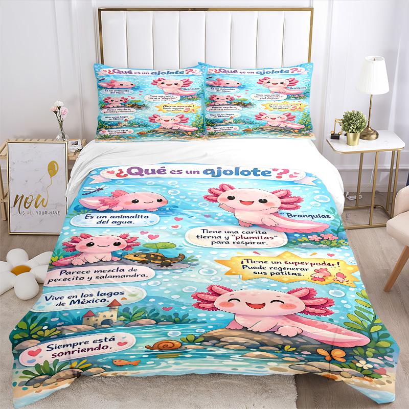 Axolotl Nature'S Marvel Print 3Pcs Bedding Setduvet Cover With 2 Bedropillowcase Home Birthday Gift
