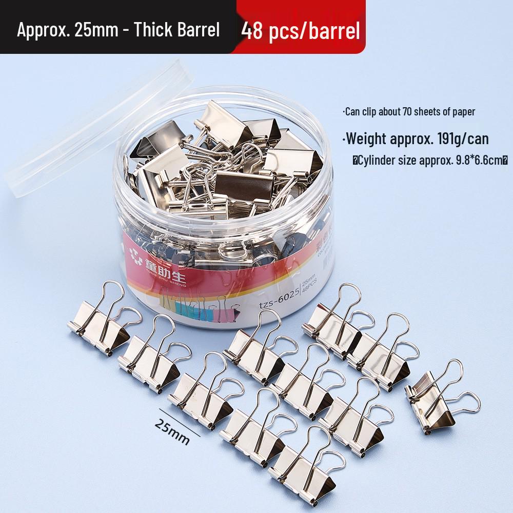 Black Metal Long Tail Clips - Stationery Folder for Documents, Student Papers, and Office Supplies.