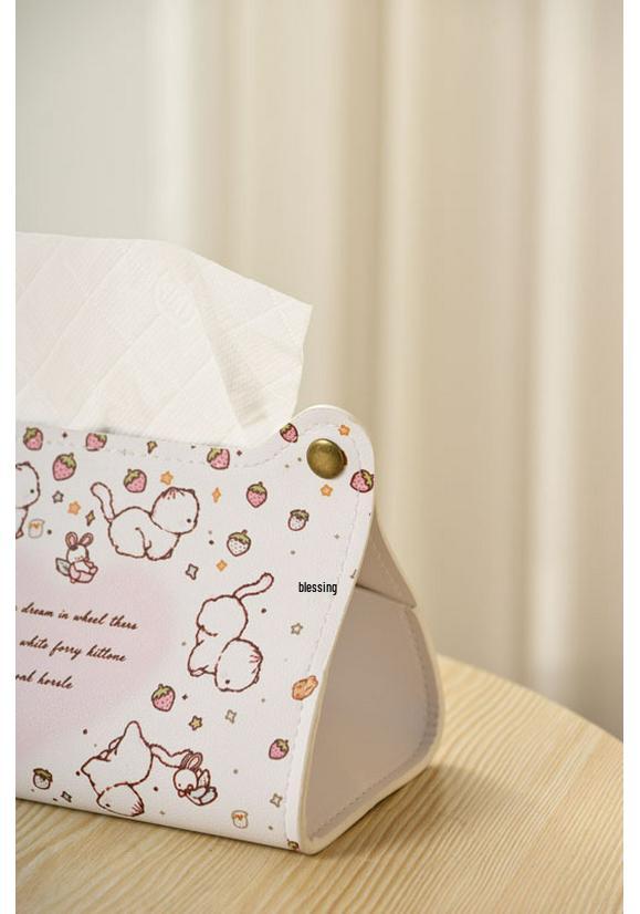 Creative Cartoon Animal Tissue Box - Leather Cat & Dog Design for Home or Car