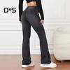 Damjeans Hög midja Utsvängd fåll Knäppning med dragkedja Gradientfärg Lös passform Flera fickor Streetwearbyxor Vardagskläder Långbyxor