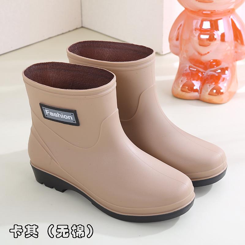 

Модные бархатные резиновые сапоги, дождевая обувь, женские зимние короткие водонепроницаемые ботинки, кухонные нескользящие быстросохнущие резиновые сапоги для автомойки 41 хаки