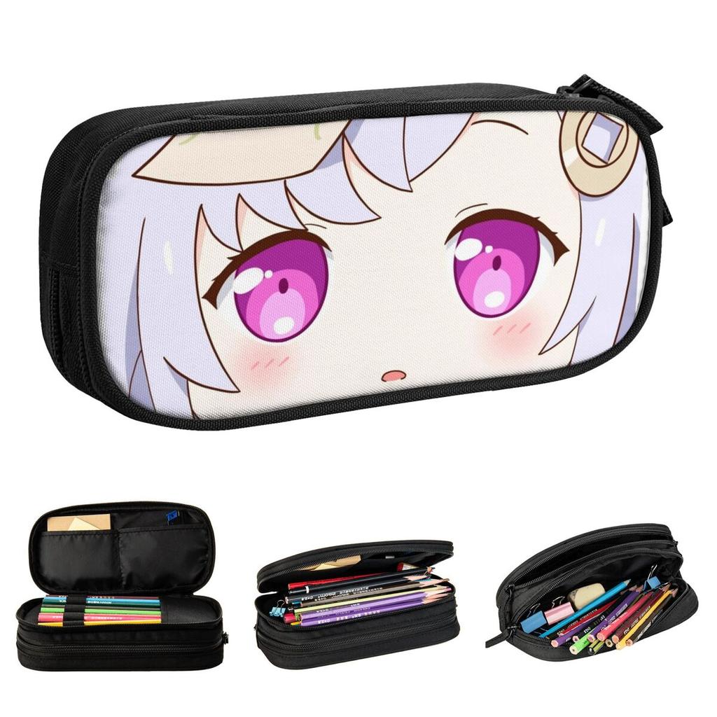Qiqi Pencil Cases Genshin Impact Anime Pencil Pouch Pen Holder for Student Large Storage Bag Office Gifts Stationery