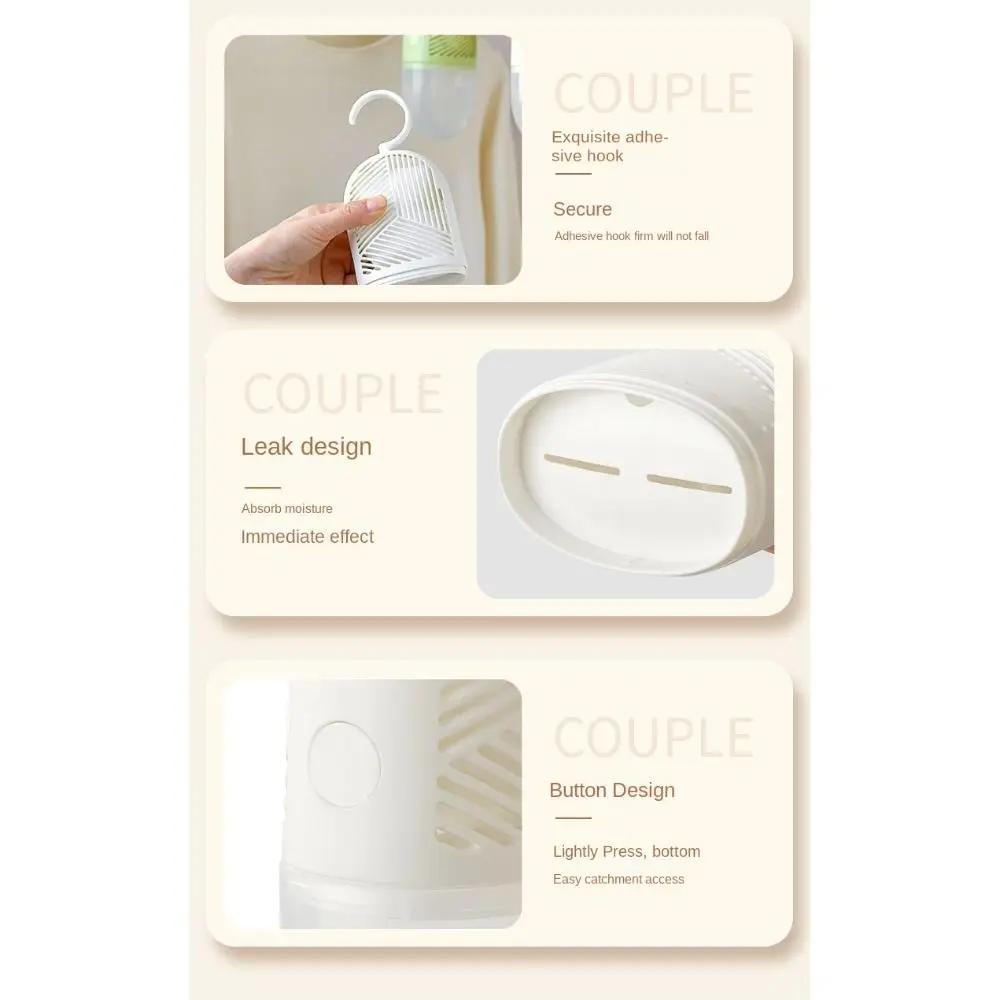 Reusable Clothes Dehumidification Box Anti-Mold Moisture-proof Dehumidifier Packs Hanging with Water Collector&Hook