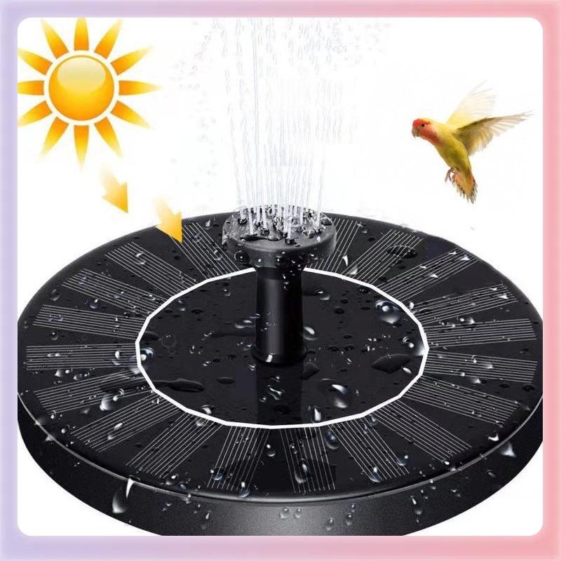 Outdoor Solar Bird Bath Fountain with Lights - Floating Garden Water Feature with Battery Storage