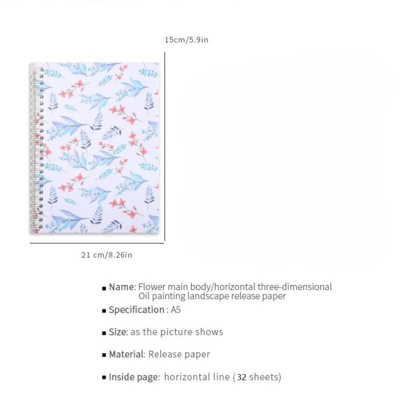 1Pcs A5 Flower Painting Landscape Material Collage Release Paper Notebook Creative DIY Student Supplies Stationery