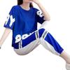 Casual Sports Suit for Women in Summer Korean Style Loose Student Hong Kong Style Fashionable Two-piece Set