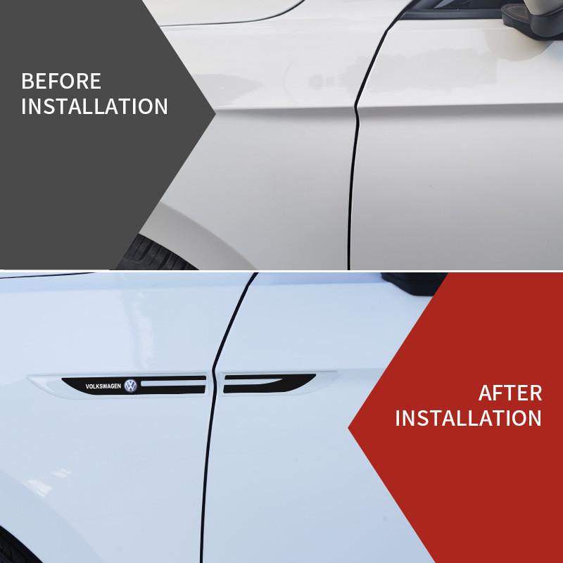 Hub Caps New 2pcs Epoxy Sticker Car Fender Side Wing Emblem Badge Sticker For VW Volkswagen Polo Jetta Golf Passat Tiguan Touran QK7