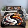 Yin Yang Koi Fish Decor Set Multiple Sizes Kid'S And Adults' Bedroom Exquisite 3Pc Bedding Set, Gift