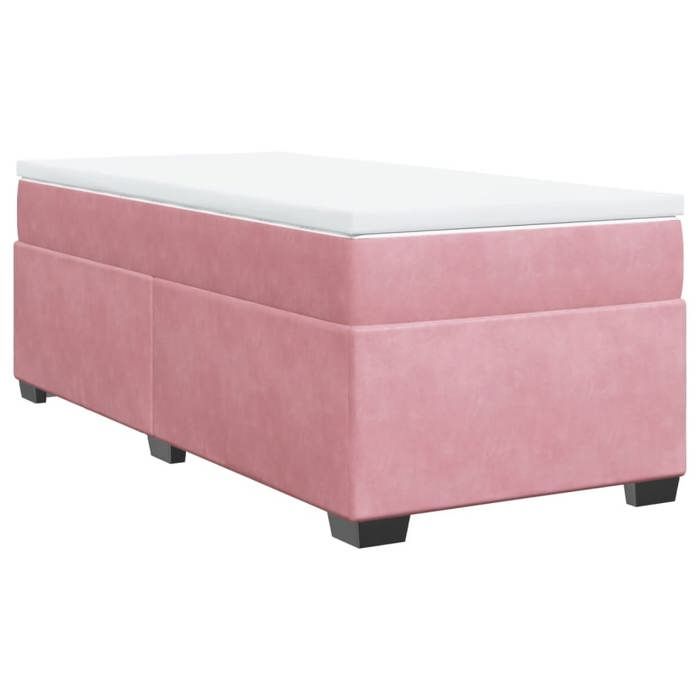 VidaXL Sommier à lattes de lit avec matelas Rose 100x200 cm Velours 3285268