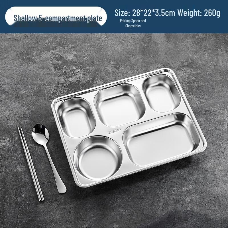 Wuhe 304 Stainless Steel Divided Lunch Tray Set