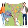 Colorful Tropical Leaves Blanket Soft Cozy Throw for Bed and Sofa Lightweight Perfect for Home Dcor and Indoor Comfort