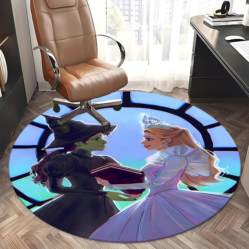 Witch and Princess,Fantasy Dress Up Set Chair Mat Round Rug Office Carpet, Non Slip, Suitable for Living Rooms, Bedrooms,Decor1205899a