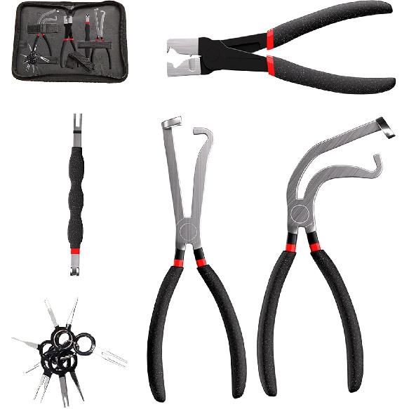 Electrical Disconnect Pliers, Automotive Electrical Connector Disconnect Tool, Fuel Line Petrol Clip Pipe Pliers, Automotive Electrical Tools for