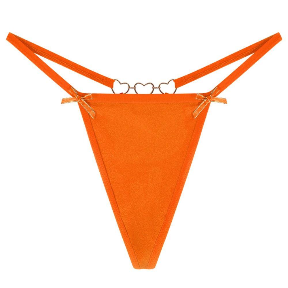 Low Waist Bow Thong Solid Color Traceless Briefs Female Lingerie Sexy G-String  Women