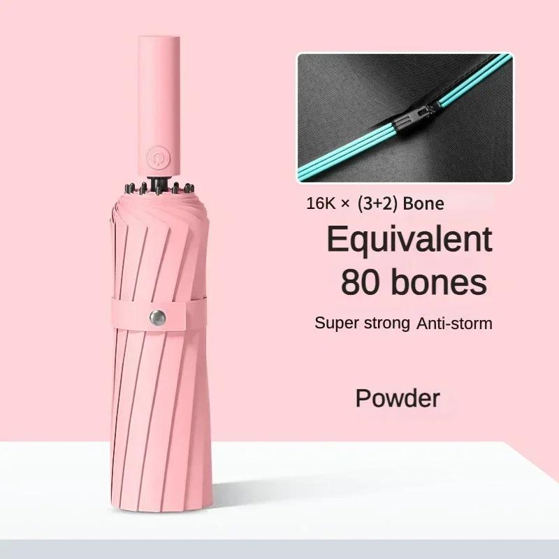 80 Bone Super Full-automatic Umbrella Sunscreen UV Protection Sunshade Reinforcement Wind Resistance Durable Waterproof