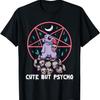 Cute But Psycho Rabbit Hare Occult Skulls Goth T-Shirt