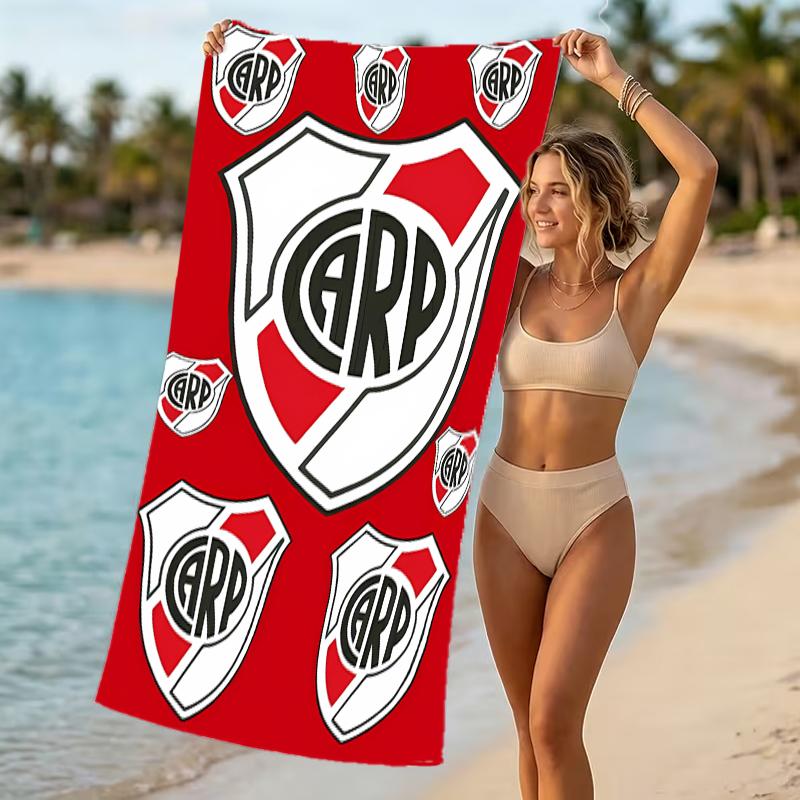 Beach Towel with Club Atlético River Plate Pattern - soft,absorbent,machine washable Lightweight&Modern,swimming,Travel Essentials