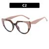Color matching cat eye irregular flat mirror simple anti-blue TR glasses frame European and American ins glasses frame women