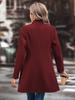 Europäischer und amerikanischer Damen Wollmantel mit Revers in Unifarben - Herbst-/Wintermode