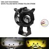 2PCS Dual Color Motorcycle Headlight Owl Design 4 Modes Auxiliary Spotlights Motorbike Scooter Fog Lamp Running Lights