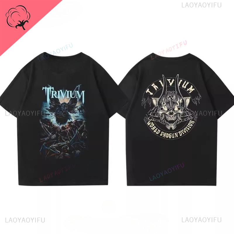 Trivium Tričko Ascend Above The Ashes Tour 2025 Tričko Oboustranně Tištěné Bavlna Vintage Heavy Metalová Kapela Rocková Hudba Tričko