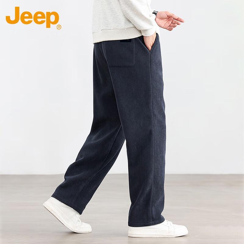 JEEP Men's Fleece Lined Loose Straight Corduroy Pants