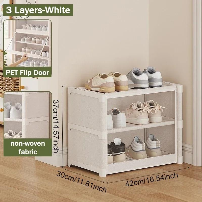 

Large Clear Shoe Box Transparent Multi-layer Box Storage Cabinet Home Dormi Dustproof Elf Organizer for L Entrance Simple Design
