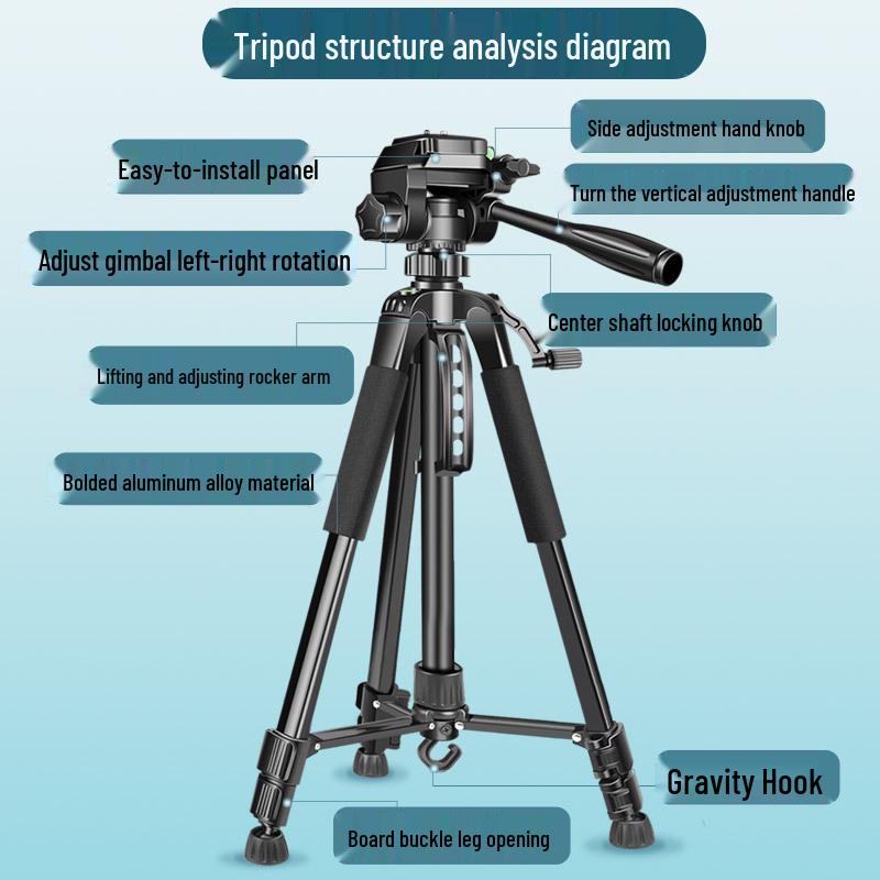 2024 Dual-Phone Professional Live Streaming Tripod for Outdoor Use