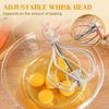 Stainless Steel Semi-Automatic Egg Beater Adjustable Small Household Manual Rotary Egg Whipping Whisk