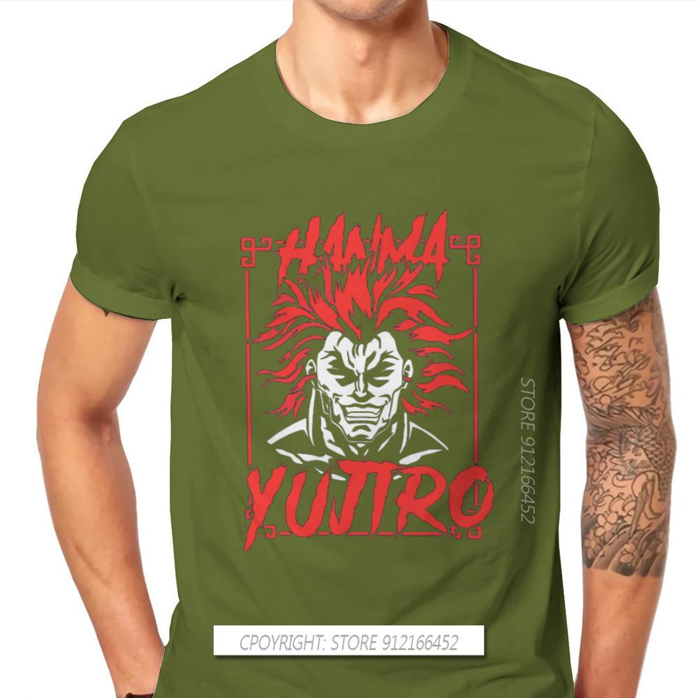 

Red Badass Fashion TShirts Grappler Baki Hanma Yujiro Dou Manga Men Style Fabric Streetwear T Shirt O Neck Oversize 4XL