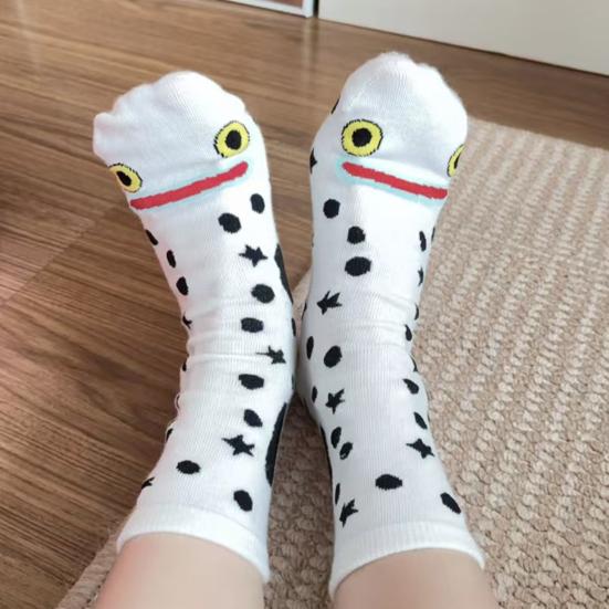 1 Pair Garden Eel Striped Mid-calf Socks Moisture Wicking Breathable Cotton Casual Socks Men Women Stretch Sports Crew Socks
