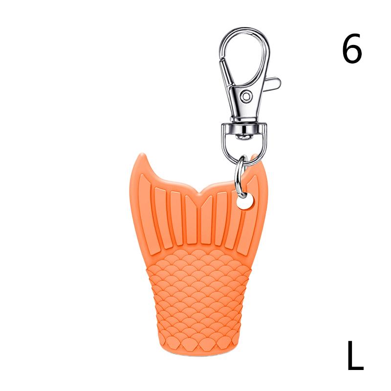 Fishtail Style Silicone Keychain Cap Lip Gloss Accessories Portable Durable Holder Keychain Compatible For Lipstick Storage Cap
