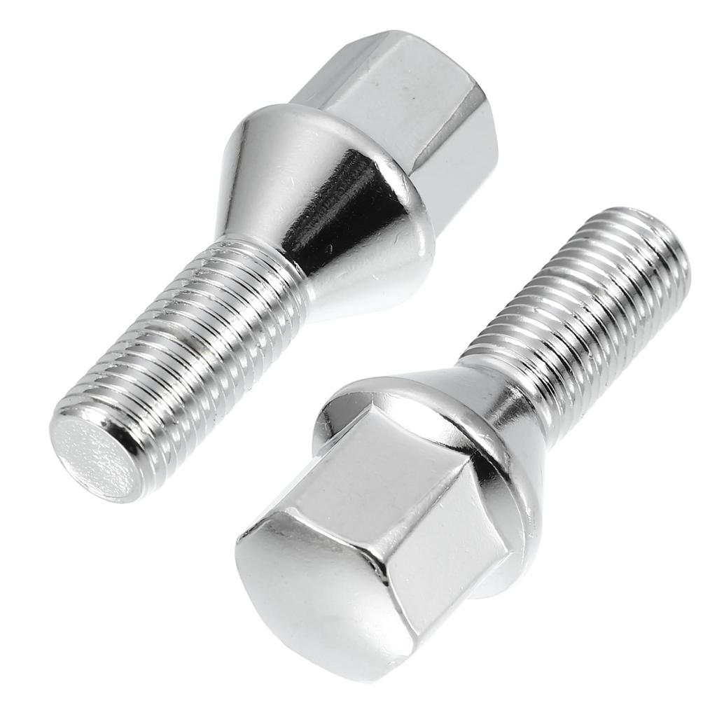 UXCELL Wheel Bolts, 60° Tapered Seat, 17mm Shank, Lug Nuts, Chrome, Wheel Stud Set, M12x1.5, 26mm, 8 Pieces