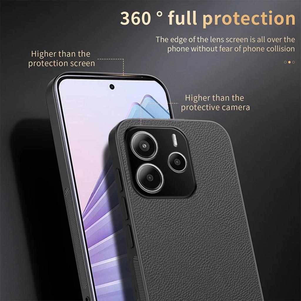 Leather Magsafe Case for Xiaomi Redmi Note 14 5G Global Car Magnetic Holder Wireless Charging Silicone Phone Cover RedmiNote14