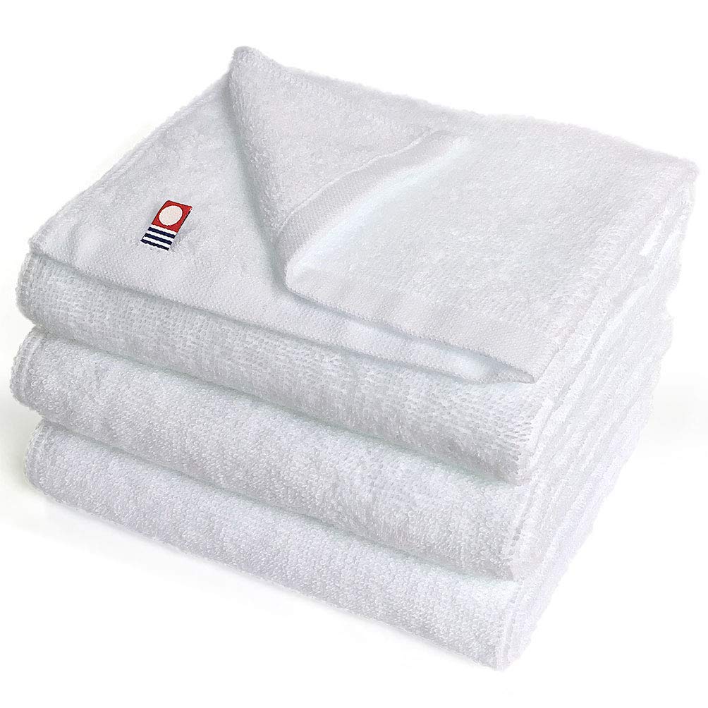 

Imabari Towel Commercial Face Towels, 3-Pack, M-Color, 34x86cm, for Beauty Salons, 100 Colors Available, Lightweight and Thin (No.04 White) mc-ft3