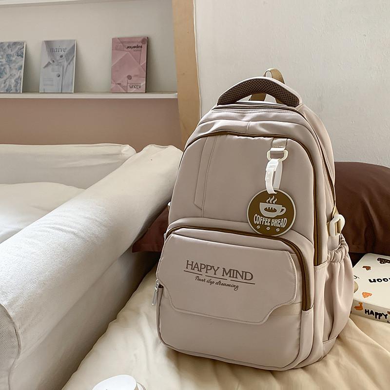 Leisure Capacity Big Backpack With Letter Print Design For Daily Student Campus