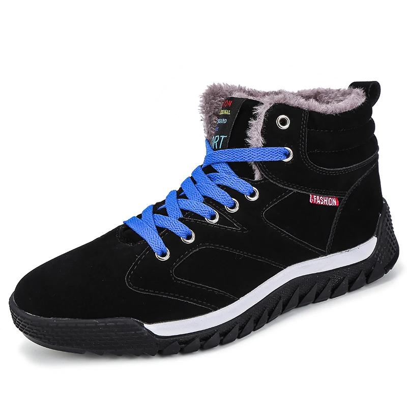 Fashion 2024 Winter Mens Boots Snow Brand Outdoor Ankle Boots Man Plush Keep Warm Sneaker Men Footwear Hiking Boot Casual Cotton Shoes