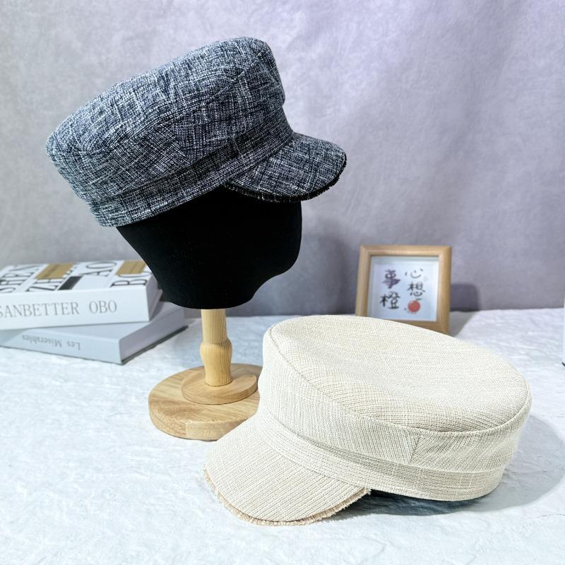 25 Early Autumn New Retro Grid Beret Children Autumn and Winter Fashion Versatile British Military Hat Tide