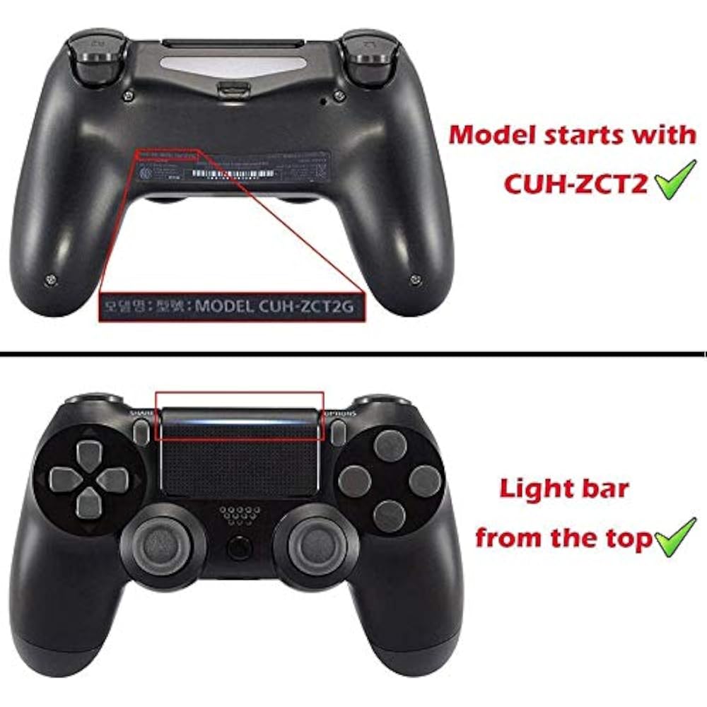 ExtremeRate PS4 Controller Compatible Multicolor Light Emitting D-Pad Thumbstick Trigger Home Fac...