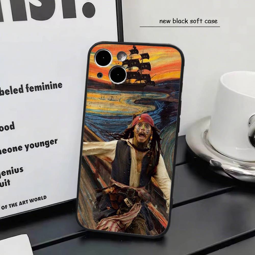 Disney Pirates of the Caribbean for iPhone 15 16 14 Plus 13 12 11 17 Pro Max 17 Air Black Soft Phone Cover iphone 13 Pro