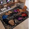 Music Guitar Theme Soft Crystal Velvet Rug Custom Name & Text Print Non Slip Floor Rug for Bedroom Living Room