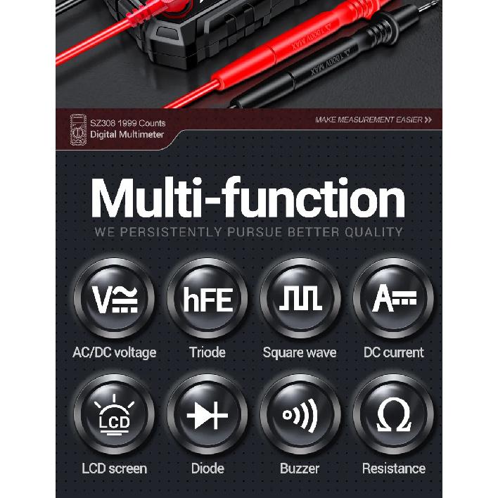 Multimeter Tester Pen Suit ANENG SZ308+B15 Multimeters 1999 Counts 24-250V Voltage Detector Meter Diagnostic Breakpoint Finder