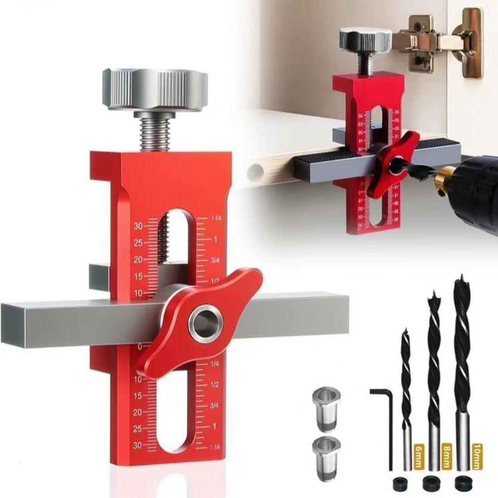 6/8/10mm Cabinet Door Installation Positioner Rebounder Punched Mounting Jig Wardrobe Installation