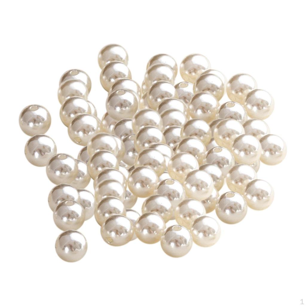 100Pcs Beads with Hole Loose Arts White Threading Spacer for Bangle Tiara Earring